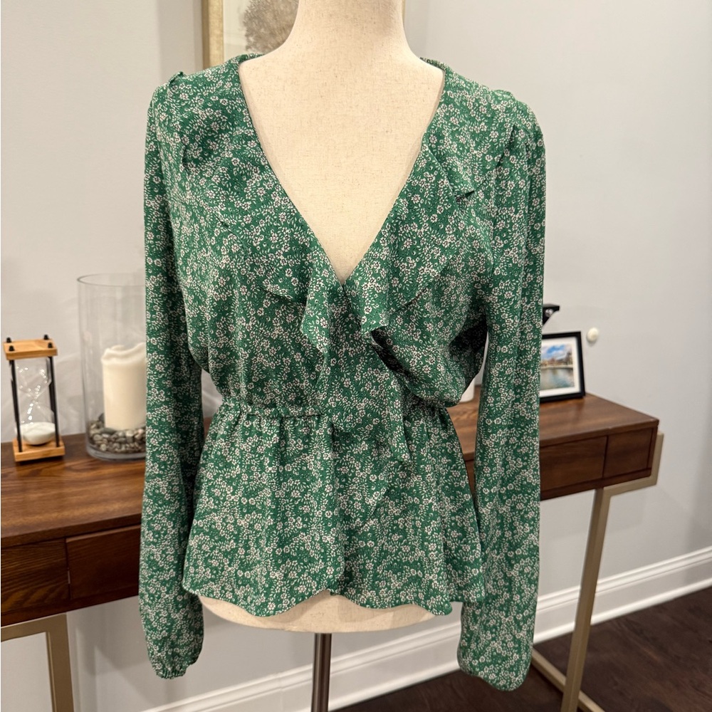 Floral Green Blouse